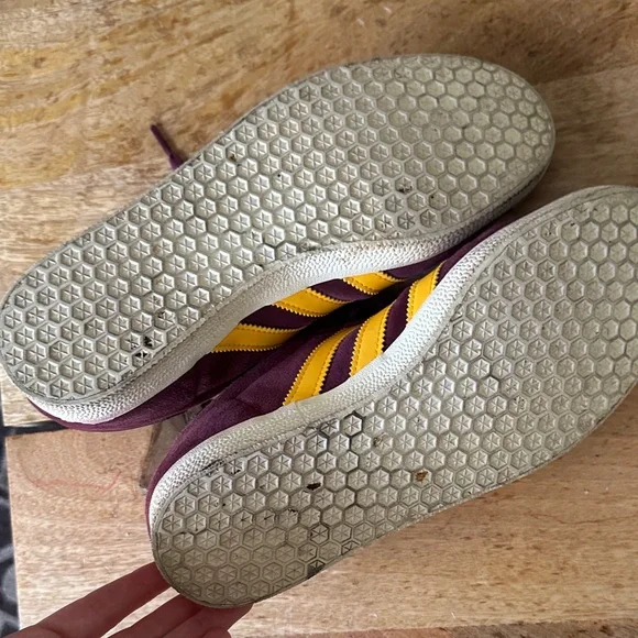 Adidas Gazelle Men's 7 Burgundy and Yellow Portland Timbers Sneakers - Picture 7 of 9